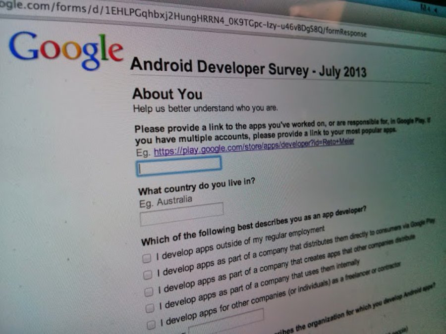 Mid Year 2013 Android Developer Survey is Now Open
